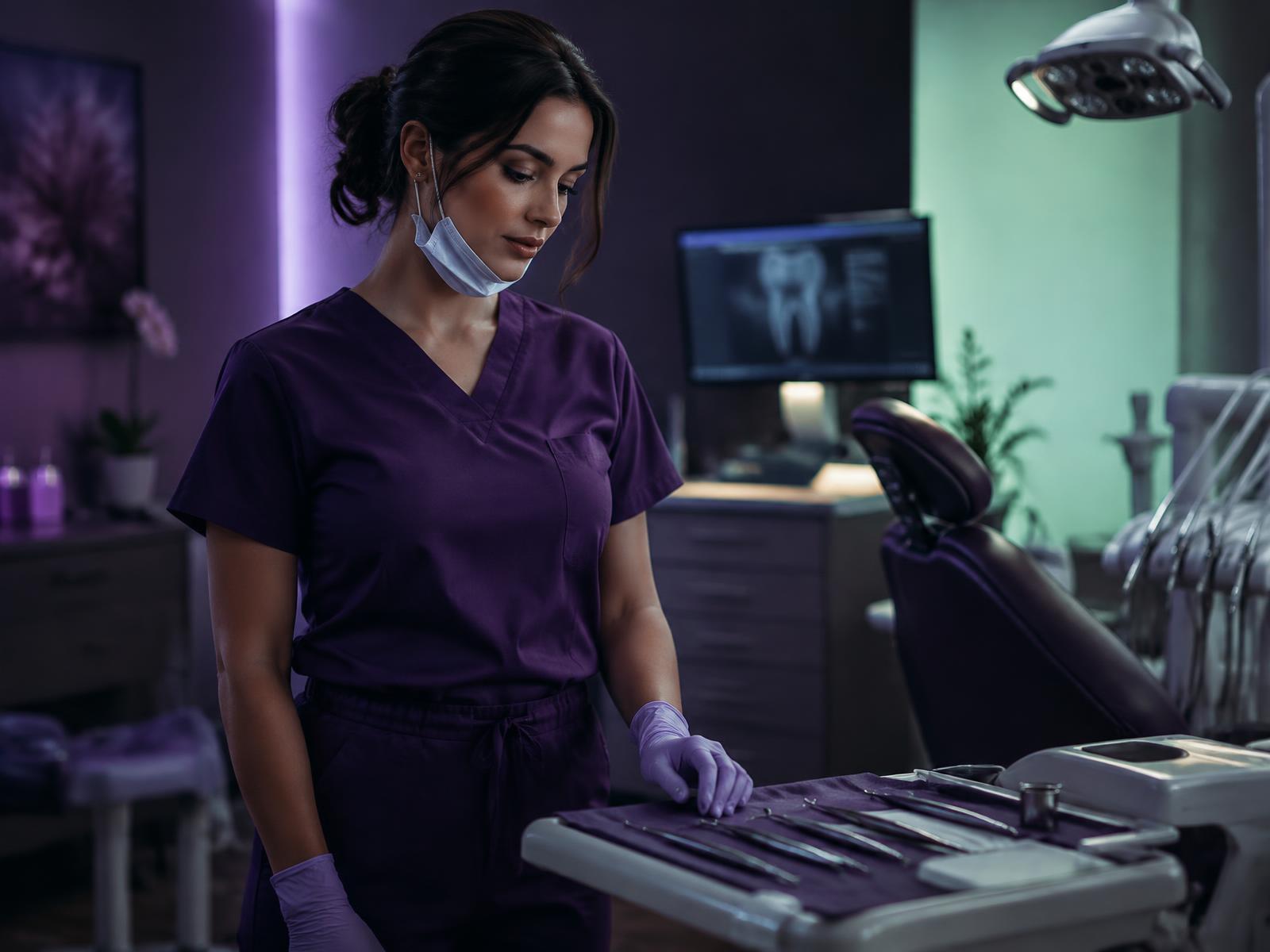 Dental hygienist in a modern operatory